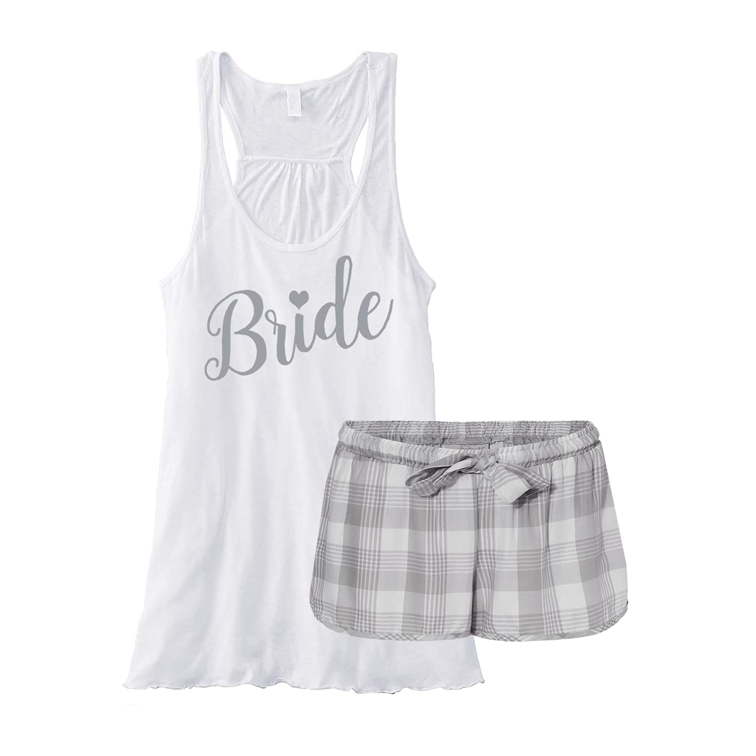Elegant Bride Pajama Set - White & Silver 