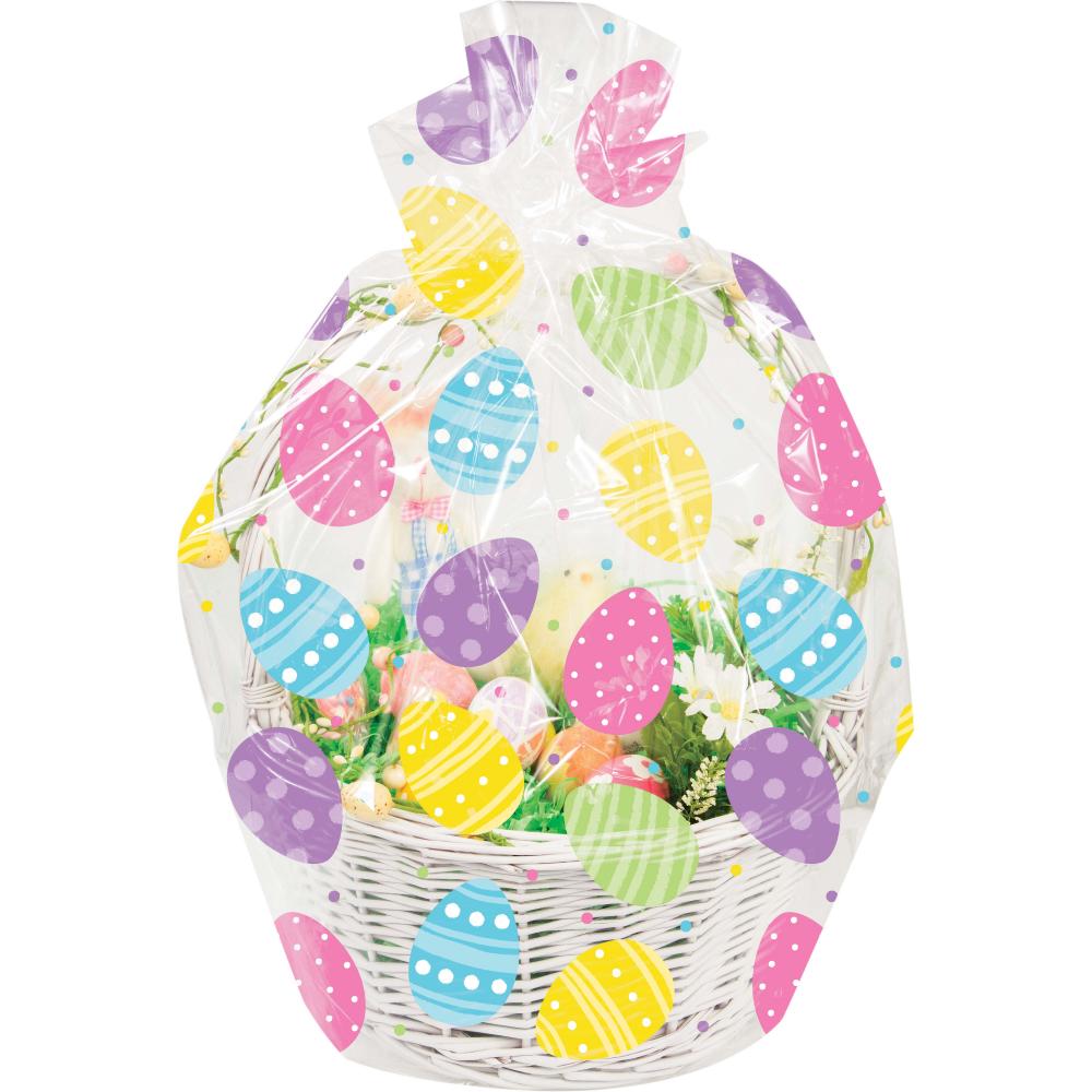 12-Piece Bulk Easter Eggs Cello Basket Bags - Colorful Plastic Eggs for Easter Egg Hunts, Party Favors, and Spring Decorations