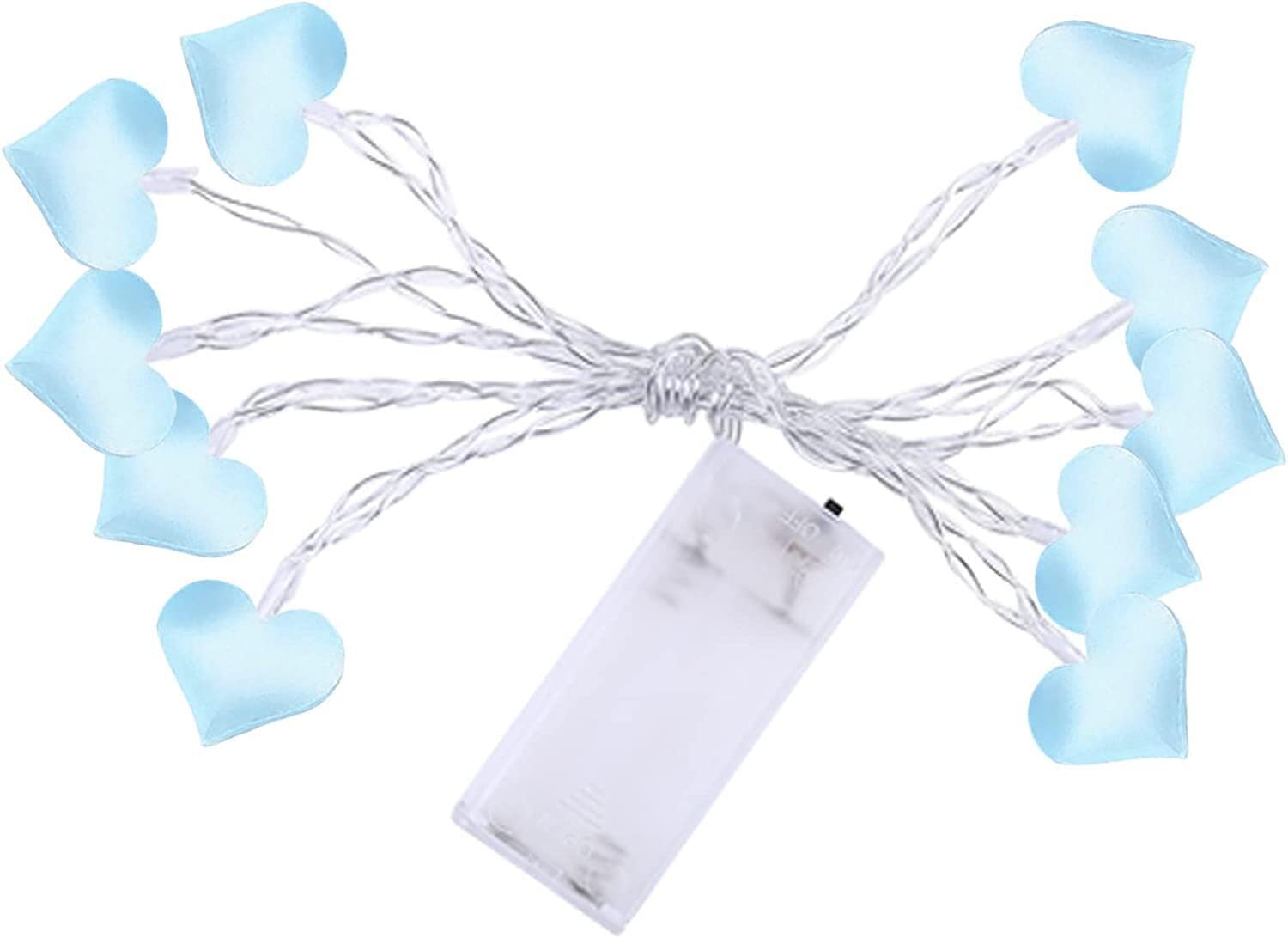 Romantic LED Heart String Lights - 20ft Fabric Fairy Lights for Bedroom, Wedding & Home Decor - Warm White Christmas Lights for Indoor & Outdoor Use - Perfect for Valentine's Day, Parties and Cozy Ambiance