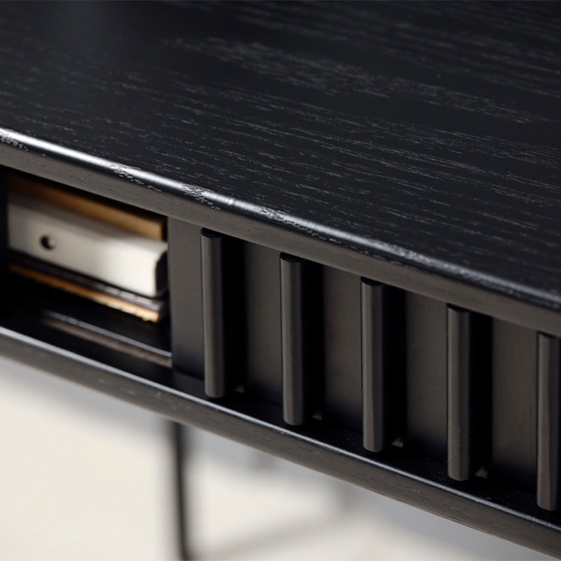 SIERRA 47-Inch Study Desk for Home Office, Black - Perfect for Small Spaces, Dorm Rooms & Workstations