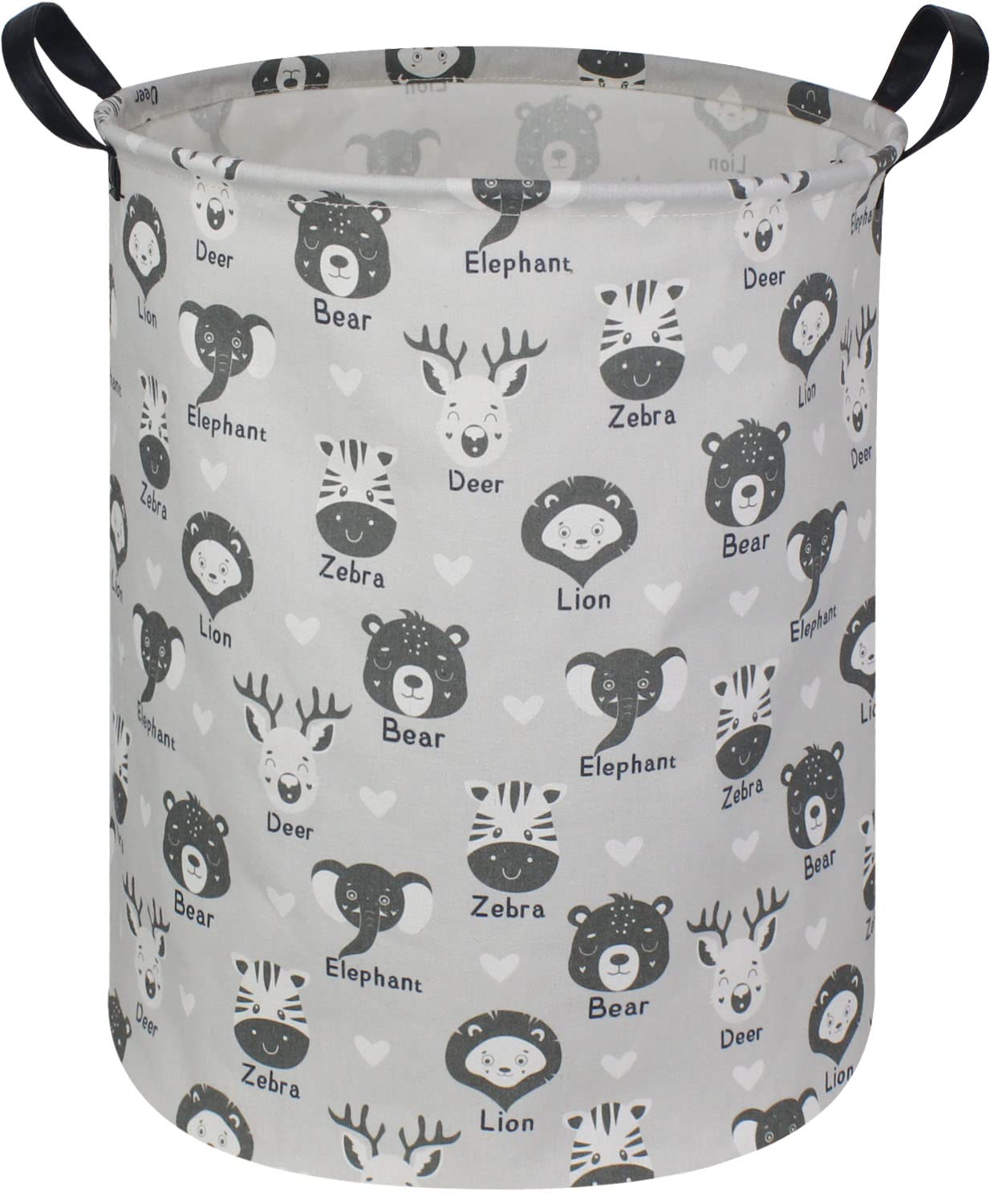 Kids Laundry Hamper & Toy Organizer - Cute Animal Storage Basket for Nursery, Bedroom Decor | Portable Baby Clothes Bin for Toddler Room Organization (Elephant, Lion, Panda) - Perfect for Daycare, Playroom & Home Storage Solutions