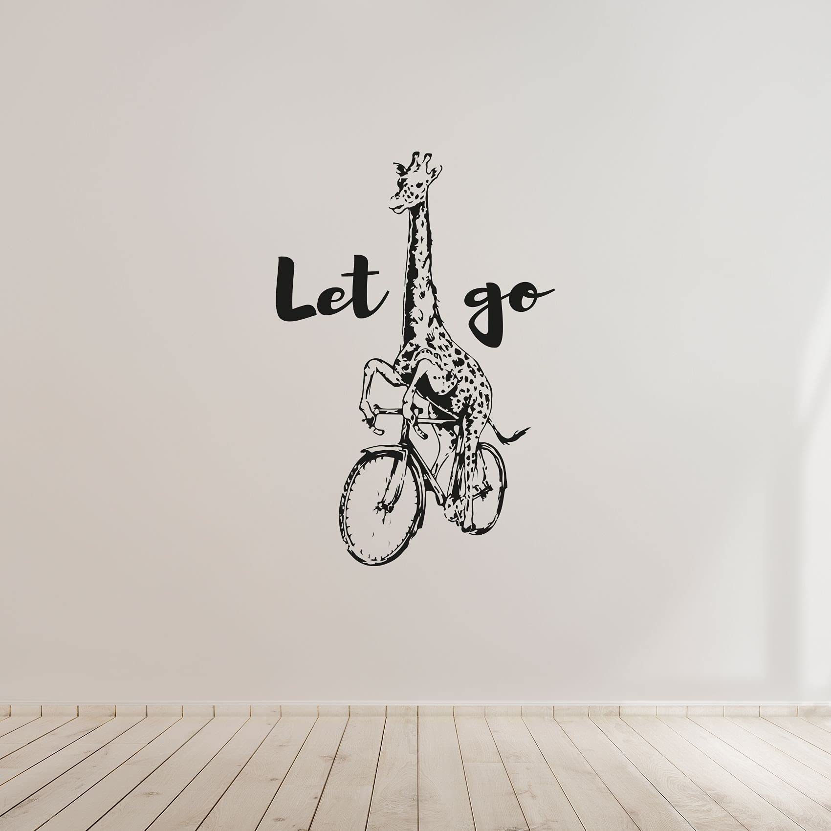 Giraffe Silhouette Wall Decal - Cute Animal Cycling Design Vinyl Sticker for Nursery, Kids Room, Study & Home Decor - 10x8 Inch - Perfect for Boys & Girls Bedroom, Playroom & Classroom Wall Art