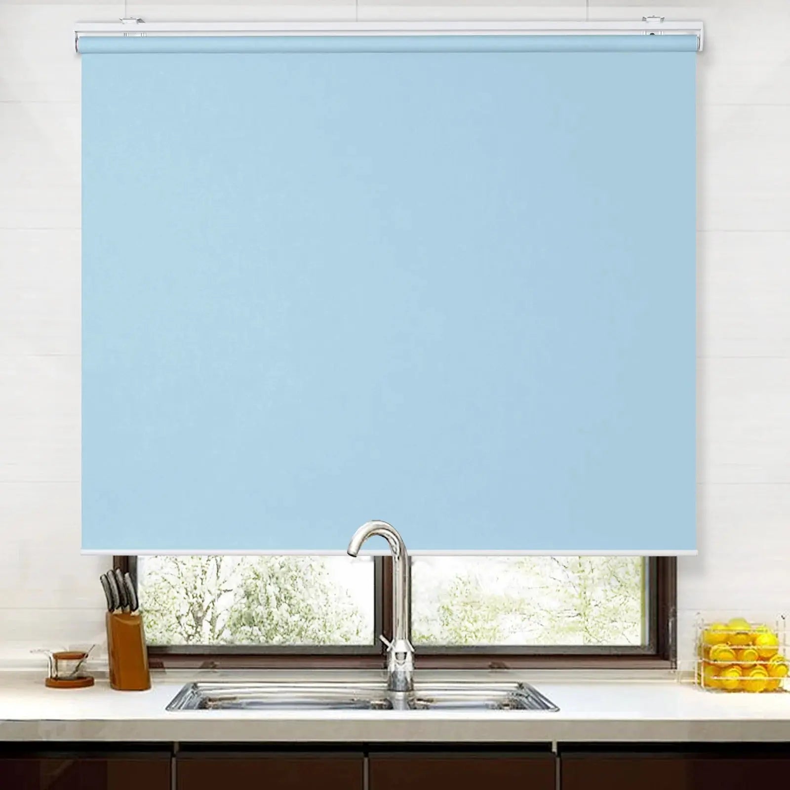 Blackout Waterproof Cordless Roller Shades for Windows - Noise Reducing Room Darkening Window Treatments for Bedroom, Nursery & Home Theater