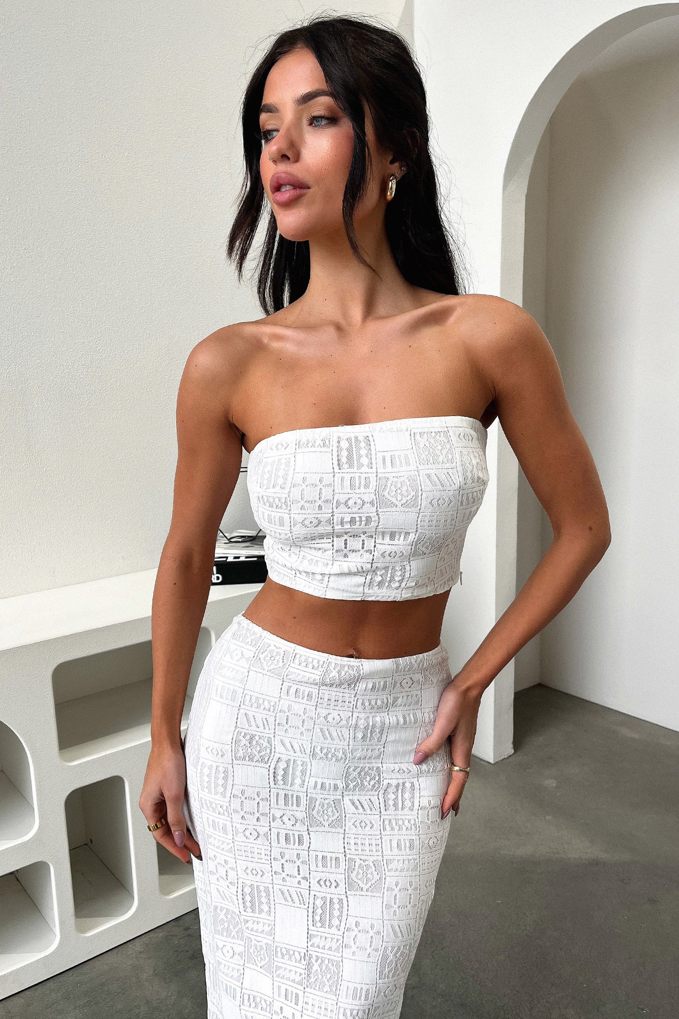 Lucius Maxi Skirt for Women - Flowy White Long Skirt with Side Slit | Perfect for Beach, Vacation, and Summer Outfits