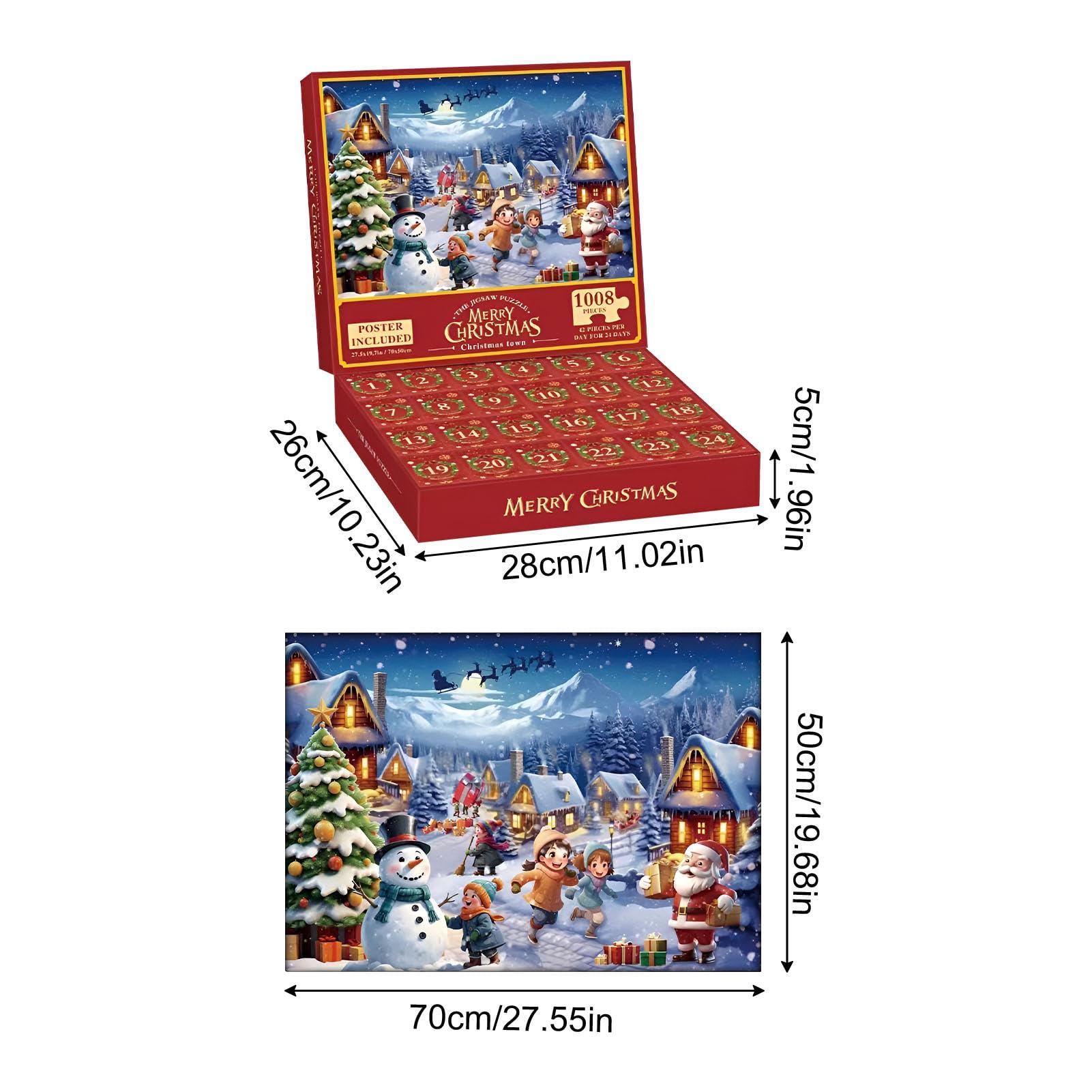 2024 Christmas Advent Calendar Puzzle - 24-Day Holiday Countdown Decor for Home & Family Game Night | Interactive Parent-Child Bedroom Activity | Perfect for Christmas Decorations & Festive Family Bonding