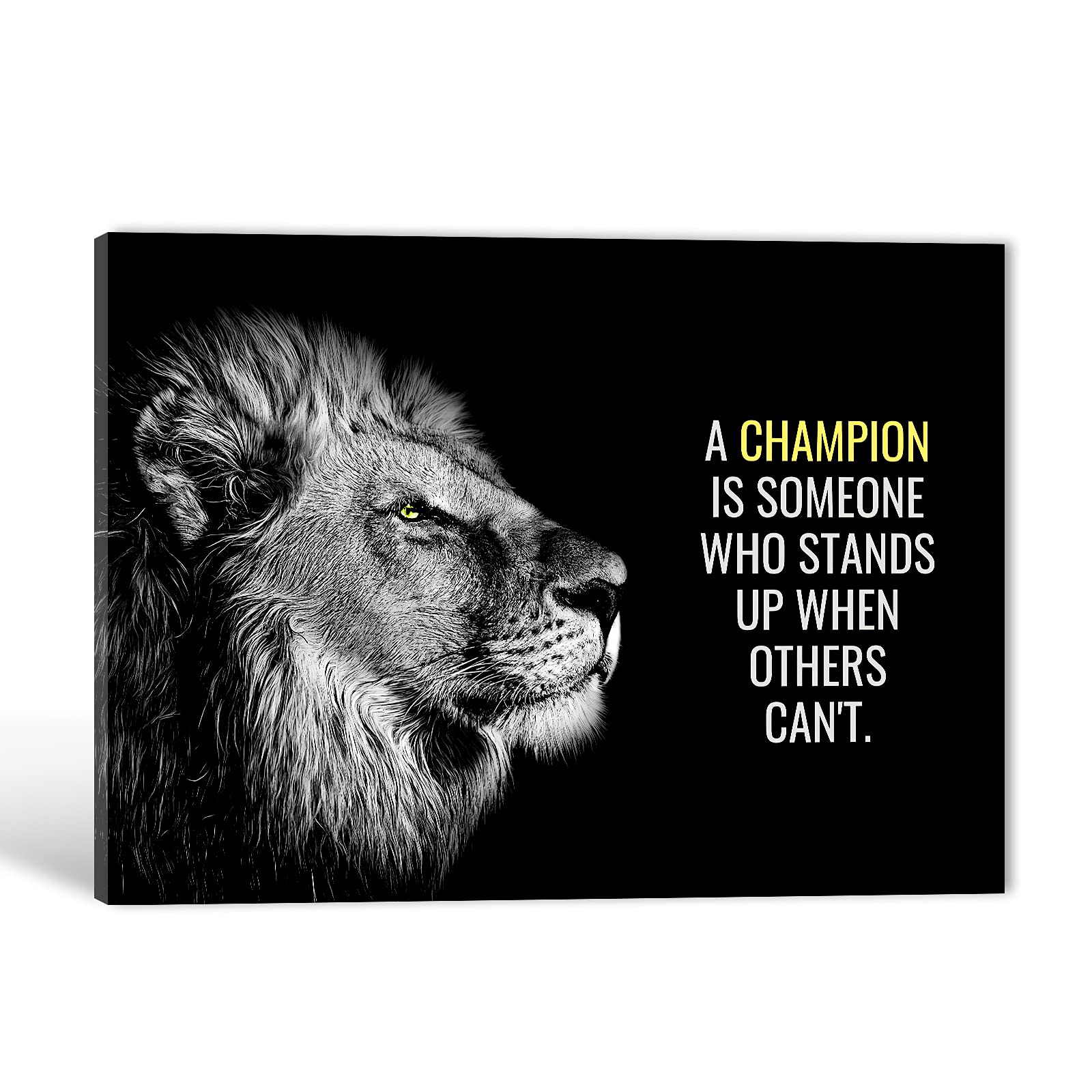 Lion Inspirational Quotes Wall Art Canvas - Motivational Office Decor for Entrepreneurs, 28x40 Inch Lion King Positive Quotes Painting - Perfect for Home, Office & Men's Room Wall Decor