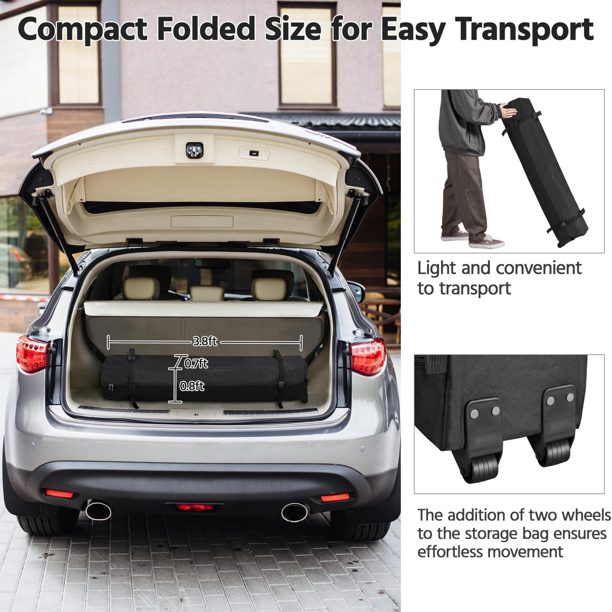 Yaheetech 10x10 Pop Up Canopy Tent with Vent - Easy Setup Instant Sun Shelter with Wheeled Carry Bag, 4 Sandbags & 12 Stakes - Perfect for Outdoor Parties, Beach Picnics, Camping, Backyard BBQ and Tailgating - Dark Gray Weather-Resistant Canopy