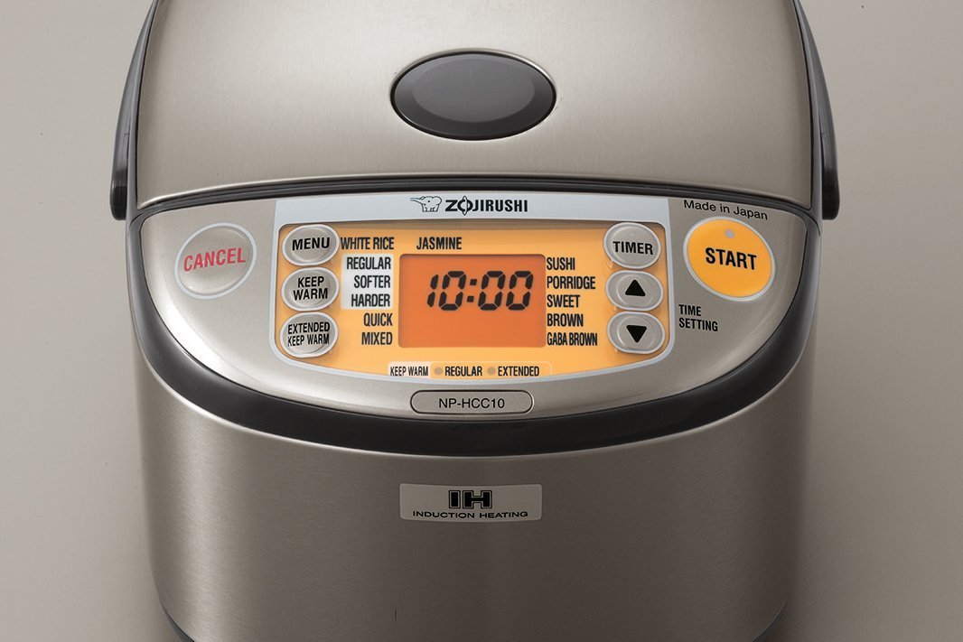 Zojirushi NP-HCC10XH 1L Stainless Steel Induction Heating Rice Cooker & Warmer with Measuring Spoons & Rice Container - Perfect for Small Families, Dorms & Office Kitchens