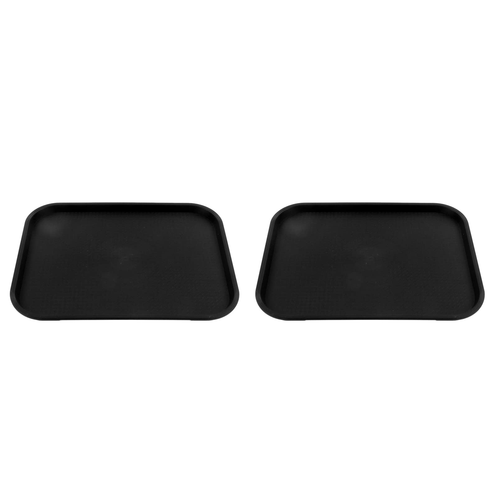 2-Pack Stackable Rectangular PP Fast Food Trays - Lightweight, Anti-Slip Serving Trays for Restaurants, Cafes & Home Use - Perfect for Meal Serving, Buffet Setup & Party Catering (Black)