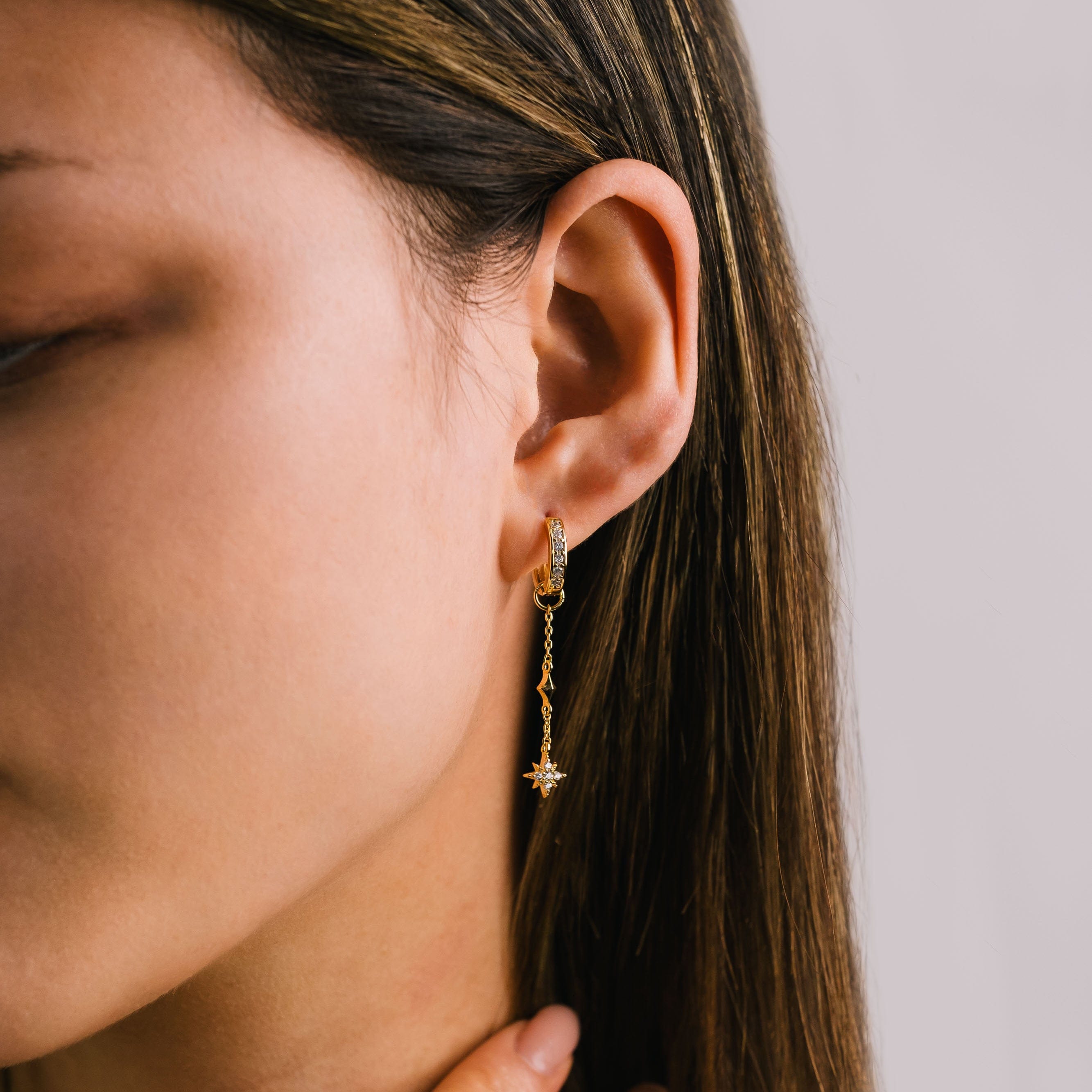 Starburst Drop Charm Hoop Earrings for Women - Trendy Gold/Silver Dangle Earrings for Party, Wedding & Everyday Wear