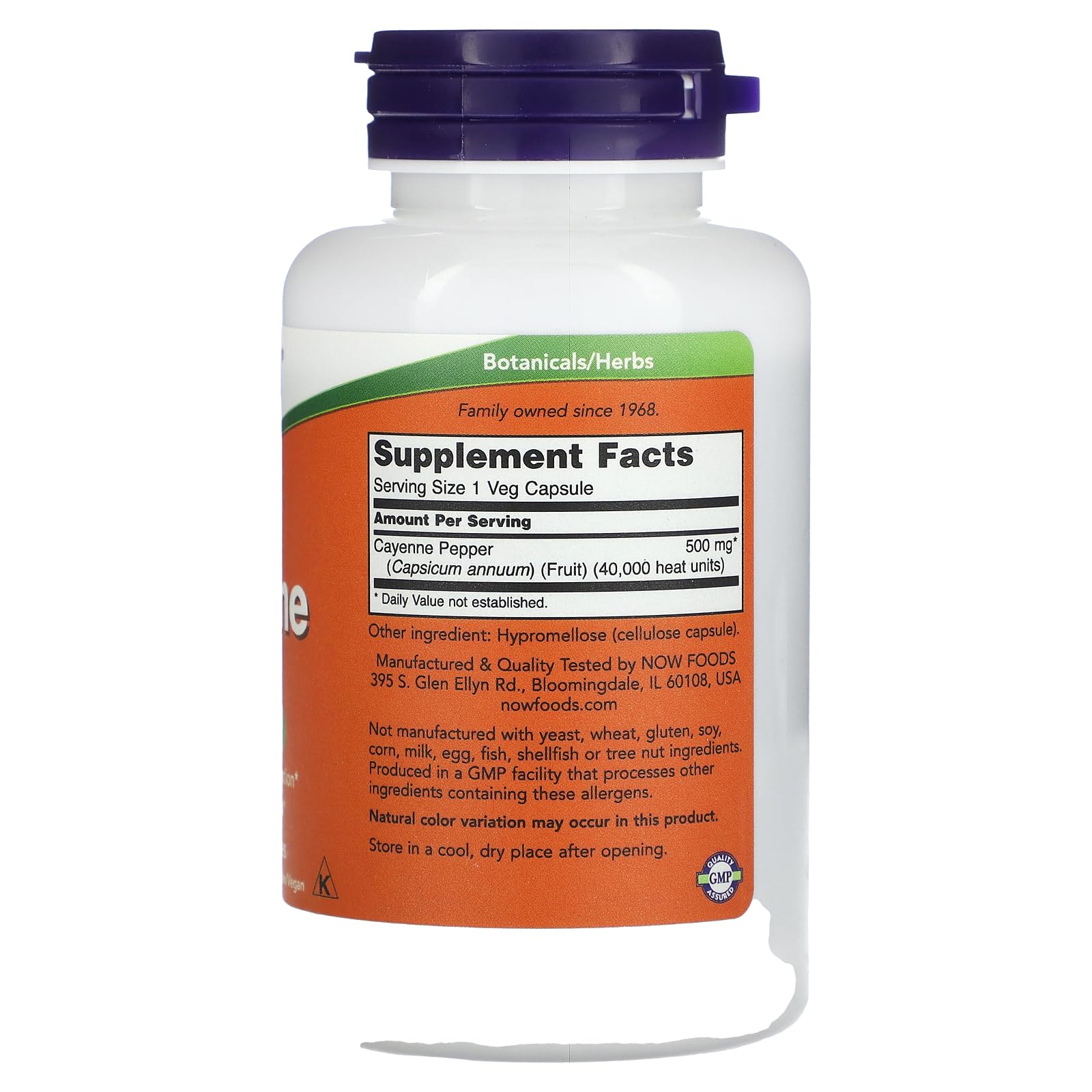 Now Foods Cayenne 500mg 100 Capsules - Supports Circulation & Metabolism - Perfect for Cooking & Wellness Routines