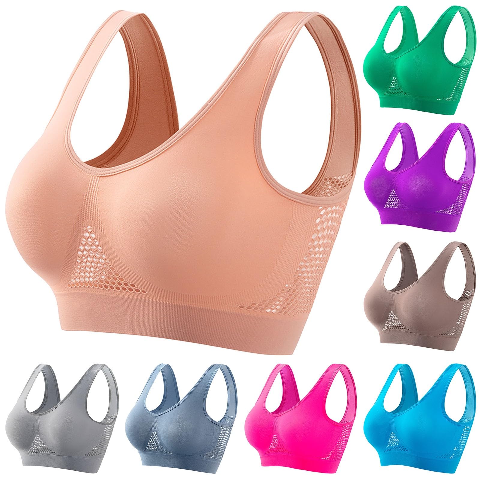 2024 Breathable Cool Lift-Up Air Bra - Plus Size Mesh Sports Bra for Women | Comfortable & Supportive for Workouts, Yoga & Running