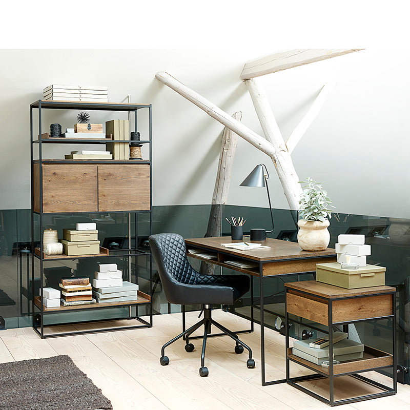 RIVOLI 1.8M TV Stand with Storage - Natural Oak & Black Modern Entertainment Center for Living Room, Bedroom