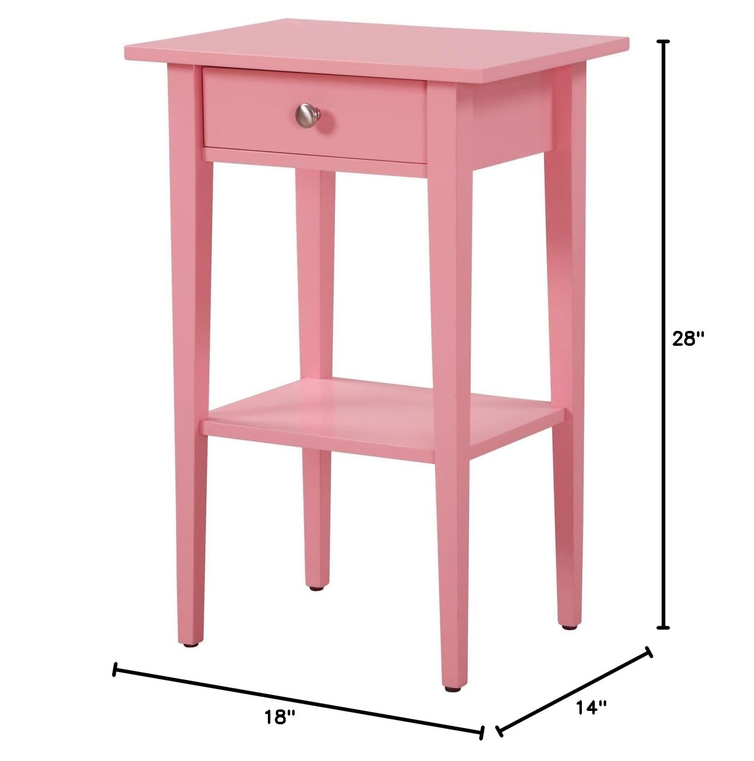 Dalton 1-Drawer Pink Nightstand - 28