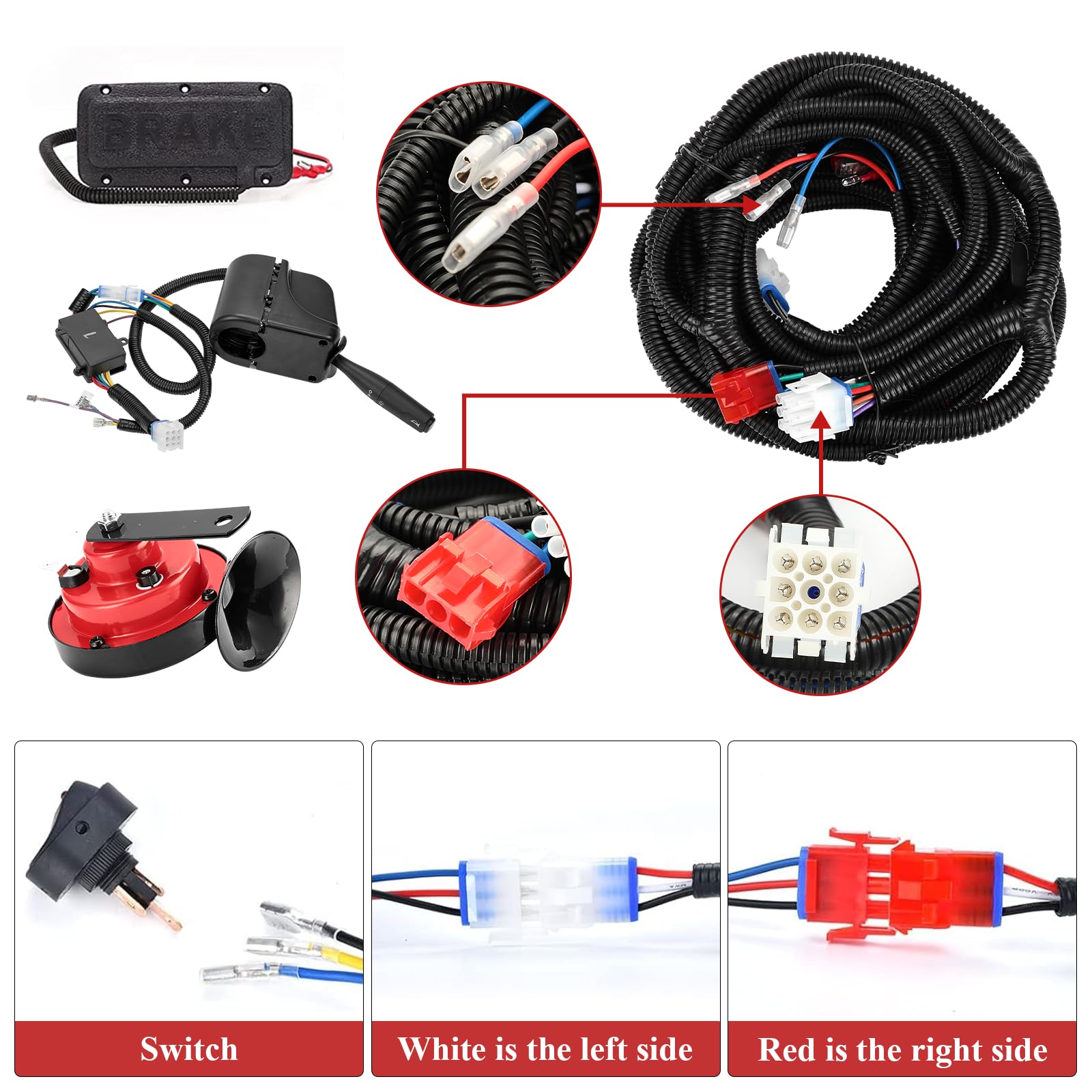 WonVon LED Upgrade Golf Cart Light Kit - Compatible with EZGO TXT 1996-2013 Gas & Electric Carts - 12V Street Legal LED Headlights, Taillights, Turn Signals & Brake Lights - Perfect for Night Driving & Golf Course Safety