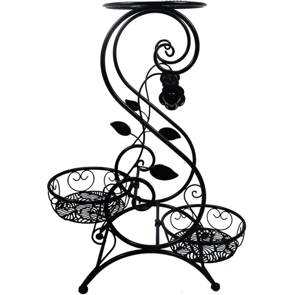Iron Plant Stand Indoor - 3-Tier Flower Pot Holder for Living Room, Balcony, Office - Multi-Level Display Shelf for Potted Plants, Succulents & Home Decor