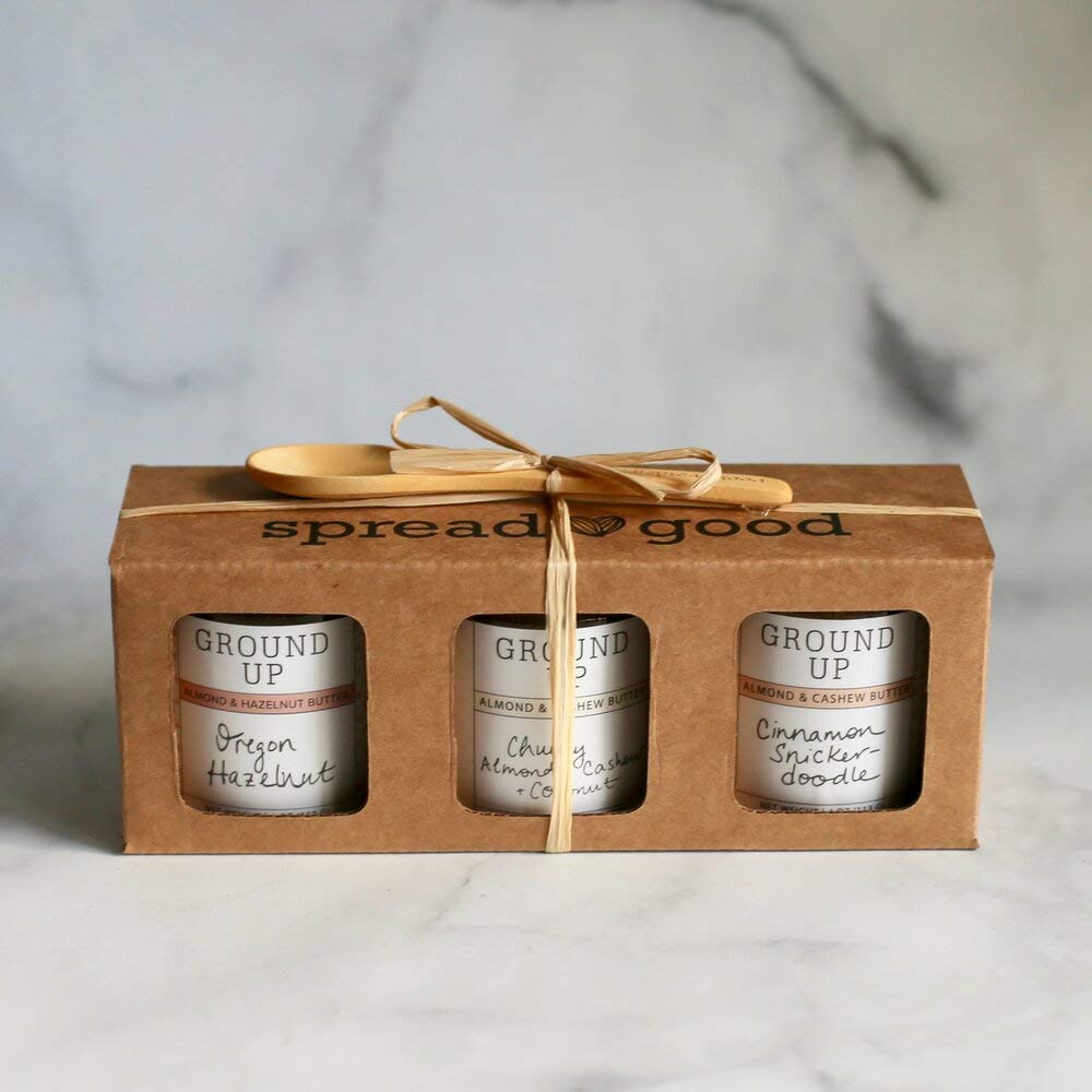 GROUND UP PDX Chunky Nut Butter - Almond & Cashew Butter Spread - Peanut-Free, Dairy-Free, Gluten-Free, Vegan Snack - Trio Tasting Flight - Perfect for Toast, Smoothie Bowls & Healthy Snacking