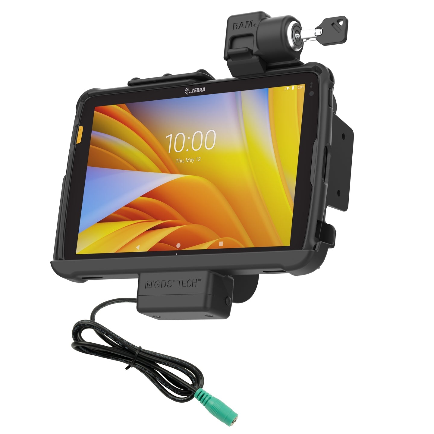 RAM® Tough Dock™ Locking Mount for Zebra ET4x 10 Tablet (RAM HOL ZE21PKLU) - Secure Charging Station for Retail, Warehouse & Industrial Use