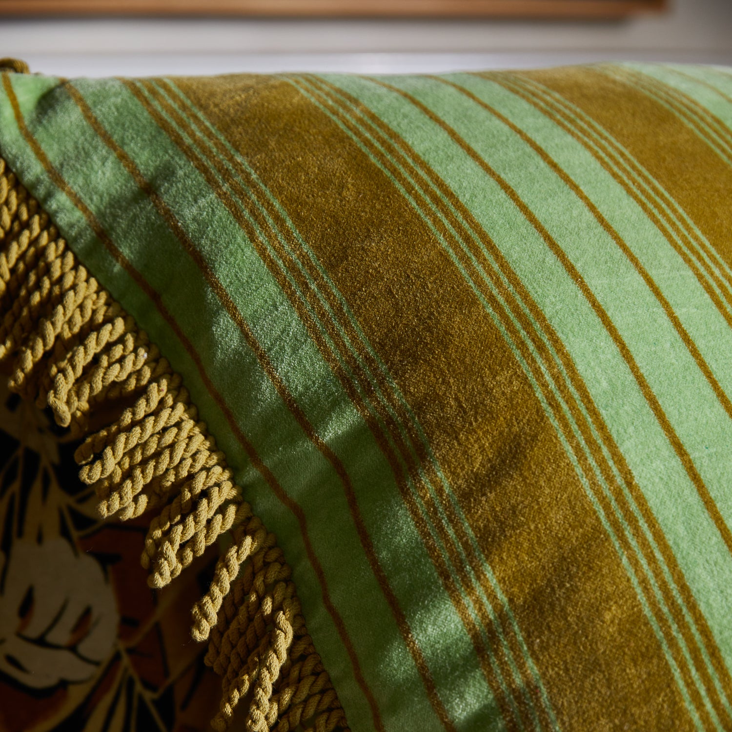 Brigitte Velvet Cushion - Soft Olive Green Throw Pillow for Sofa, Bed & Home Decor - Cozy Living Room & Bedroom Accent Pillow