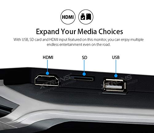 XTRONS® 15.6 Inch Ultra-Thin FHD 1080P Car Overhead Monitor with HDMI Port & IR Headphones - Roof Mounted TFT Screen for Rear Seat Entertainment in SUVs, Vans and Family Vehicles