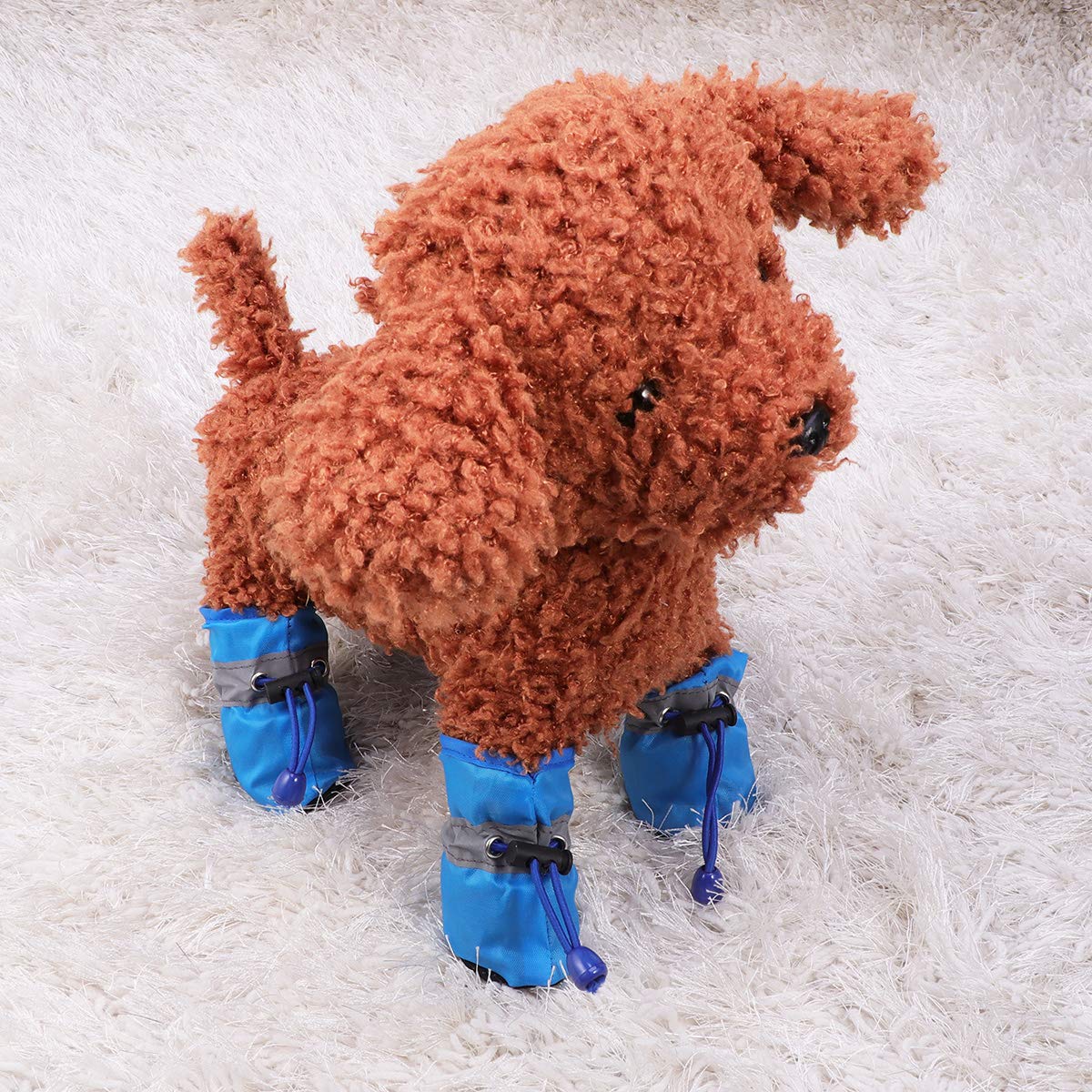 POPETPOP 4pcs Dog Boots - Waterproof Paw Protectors for Snow & Rain - Outdoor Pet Shoes for Large Dogs