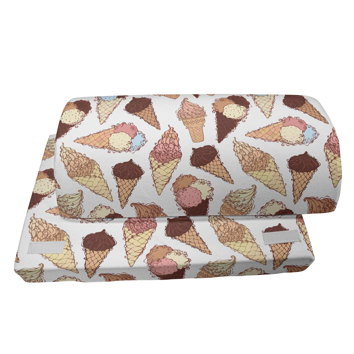 Ambesonne Ice Cream Foot Rest - Adjustable Ergonomic Memory Foam Leg Support with Non-Slip Backing | Summer Dessert Themed Office Footrest for Home & Workplace Comfort