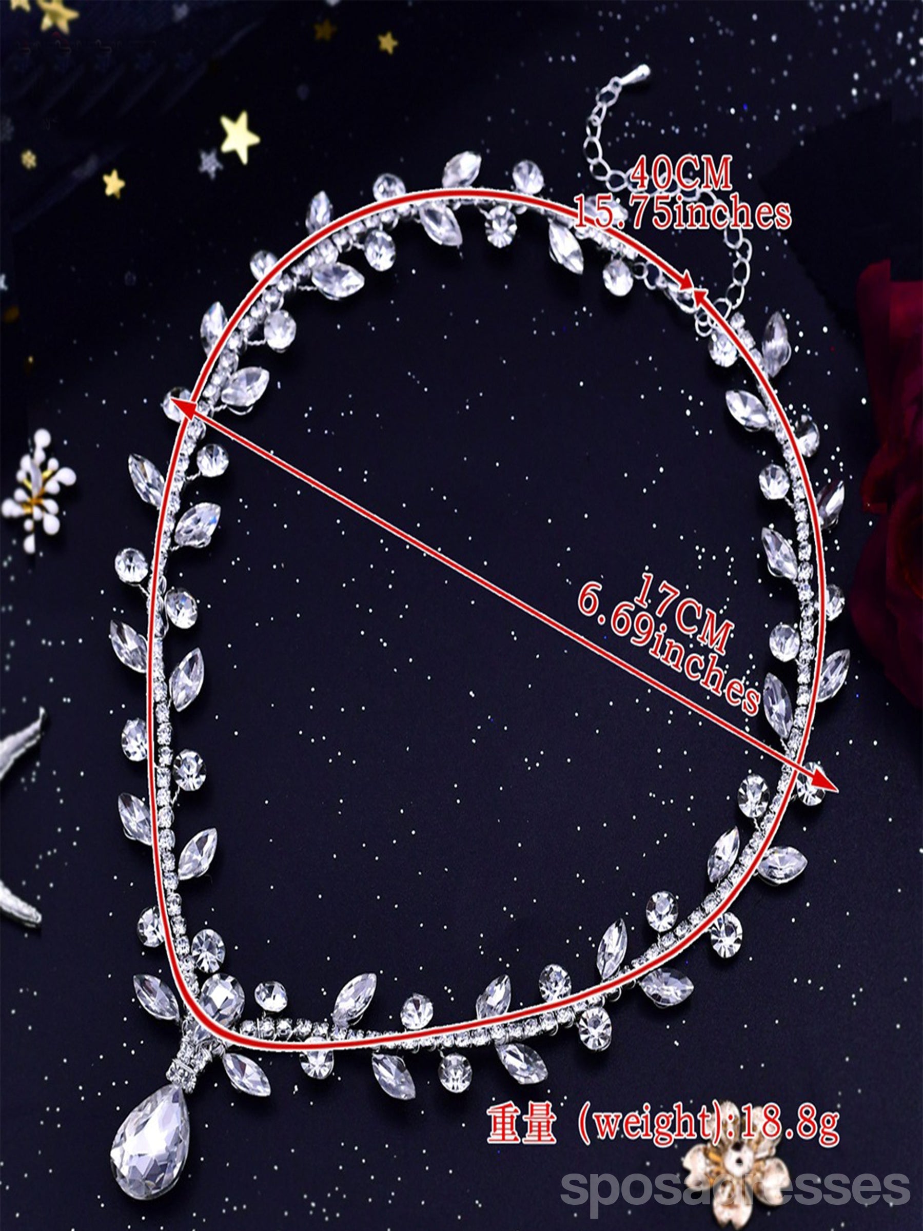 Elegant Beaded Luxury Necklace for Women - Wedding, Prom, Party Jewelry Accessory | Perfect for Bridal, Formal Events & Special Occasions