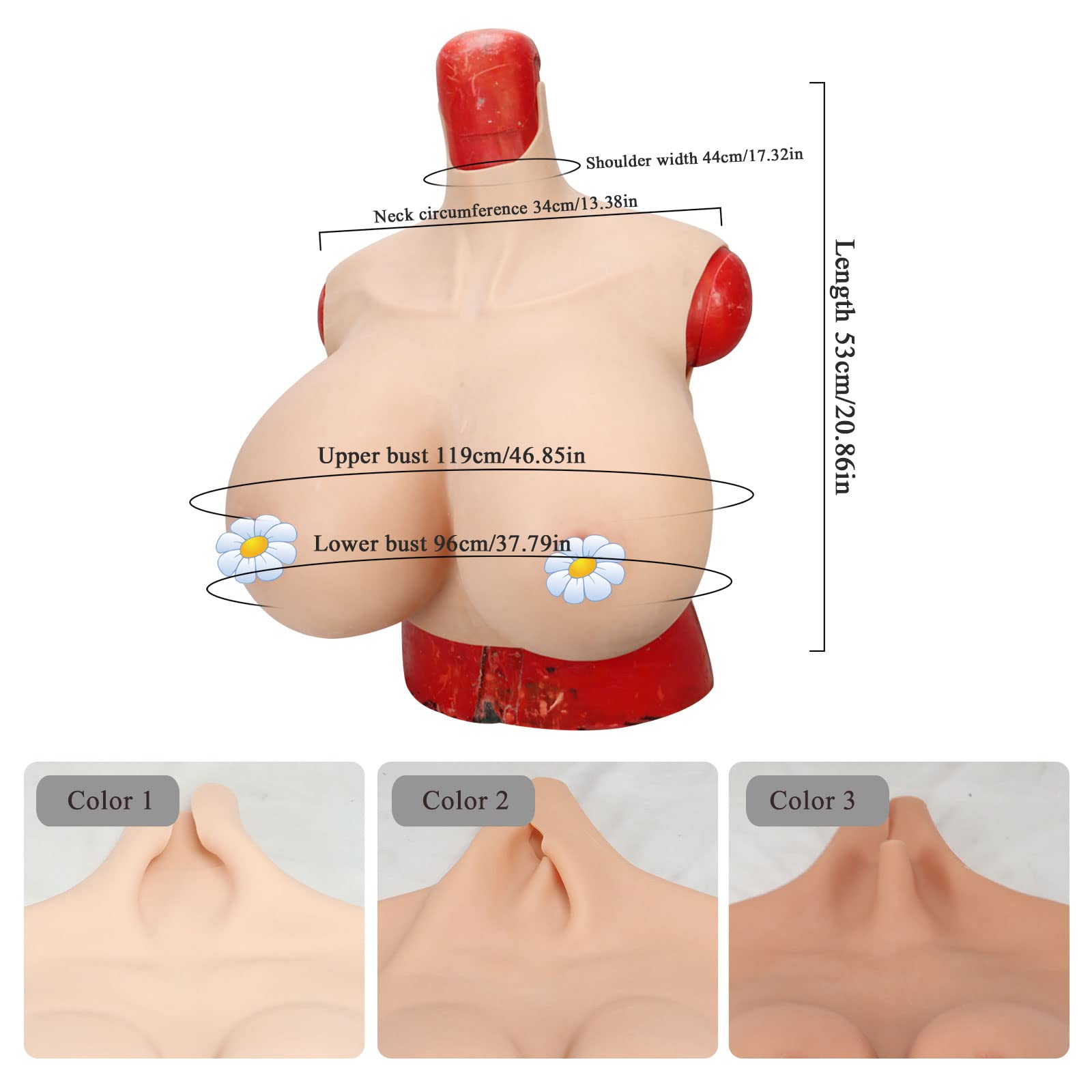 Realistic Z Cup Silicone Breastplate - Soft Big Fake Boobs Enhancer for Crossdressers & Drag Queens | Perfect for Cosplay, Halloween, and Gender Transformation Costumes