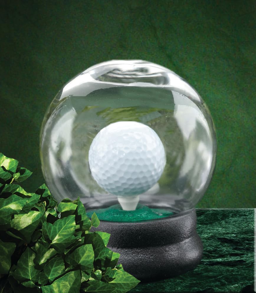 Golf Ball Water Globe - Unique Golf Gifts & Decor for Golf Lovers - Perfect for Office Desk, Home Decor, and Golf Tournament Prizes