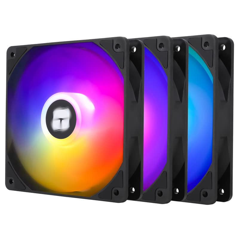 Thermalright TL-C12C-S 120mm ARGB PWM Case Fan - 3 Pack | High Performance S-FDB Bearing, Ultra Silent 1500RPM Cooling | Perfect for PC Gaming Rigs, Workstations & Custom Computer Builds