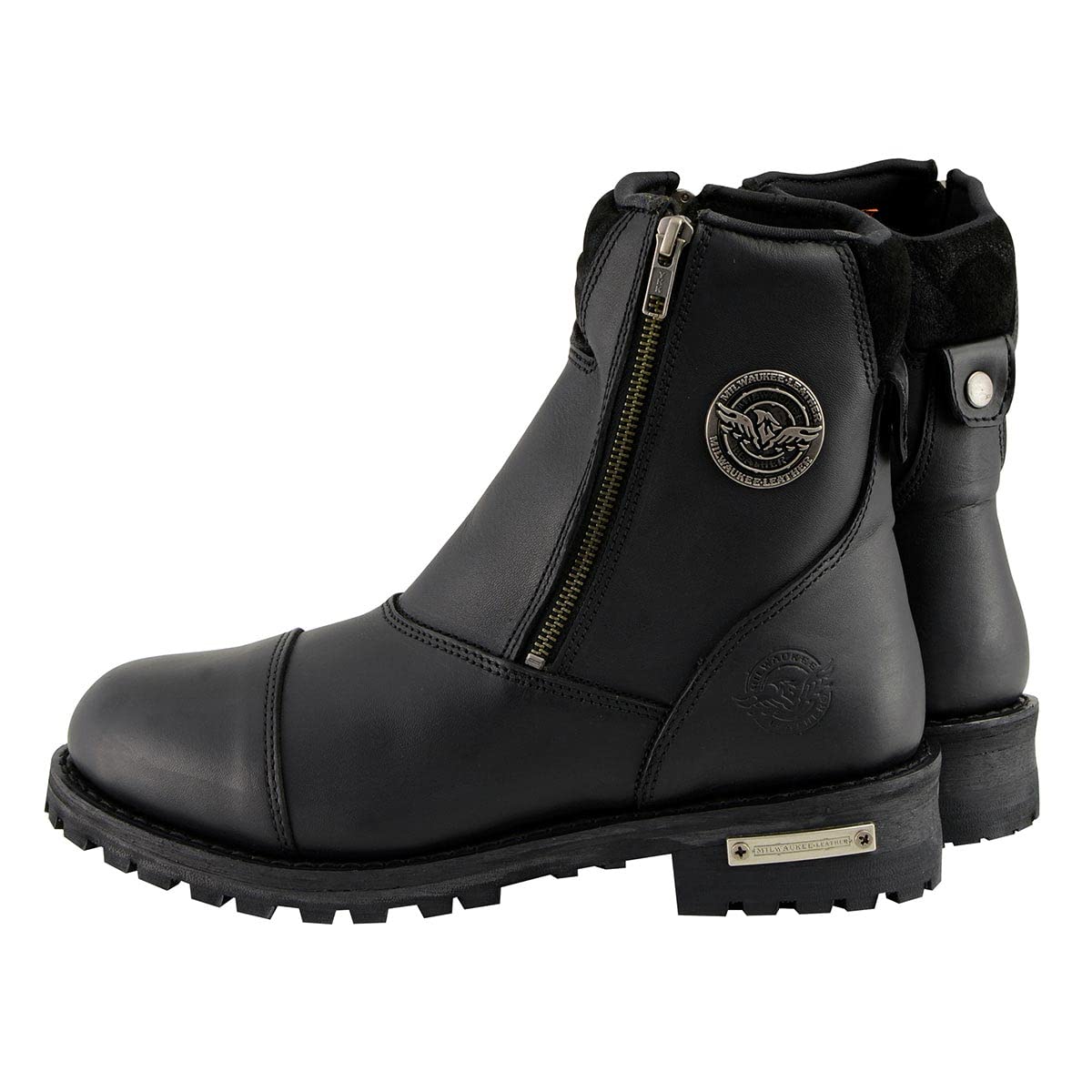Milwaukee Leather Women's Black Premium Leather Motorcycle Boots - Double Sided Zipper, Comfortable Riding Boots for Harley & Cruiser Bikes (MBL202) | Perfect for Long Rides & Biker Events