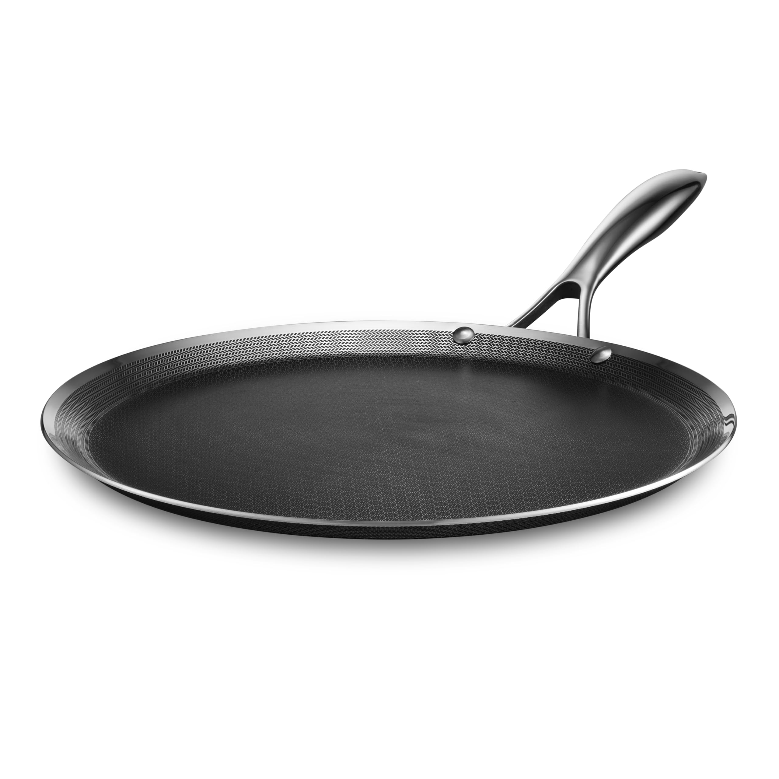 HexClad Hybrid Nonstick 13-Inch Griddle Pan with Stay-Cool Handle - Dishwasher & Oven Safe Up to 900°F - Induction Compatible for All Cooktops - Perfect for Pancakes, Burgers & Stir-Fry