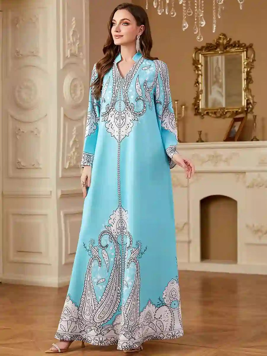 Urgarment Elegant Beaded Mukhawar Eid Caftan Dress #254268 - Perfect for Eid Celebrations, Weddings & Special Occasions
