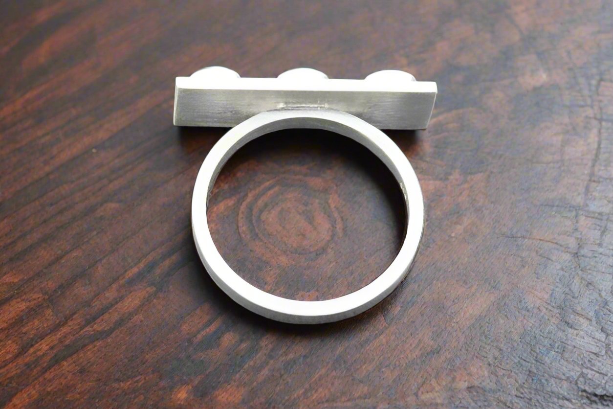 Sterling Silver Lego Ring - Unique Custom Jewelry for Lego Fans & Collectors - Perfect Gift for Birthdays, Anniversaries & Special Occasions