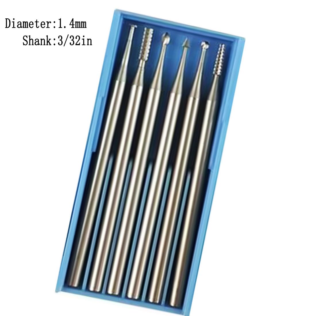 6-Piece Tungsten Steel Engraving Router Bits Set - 3/32
