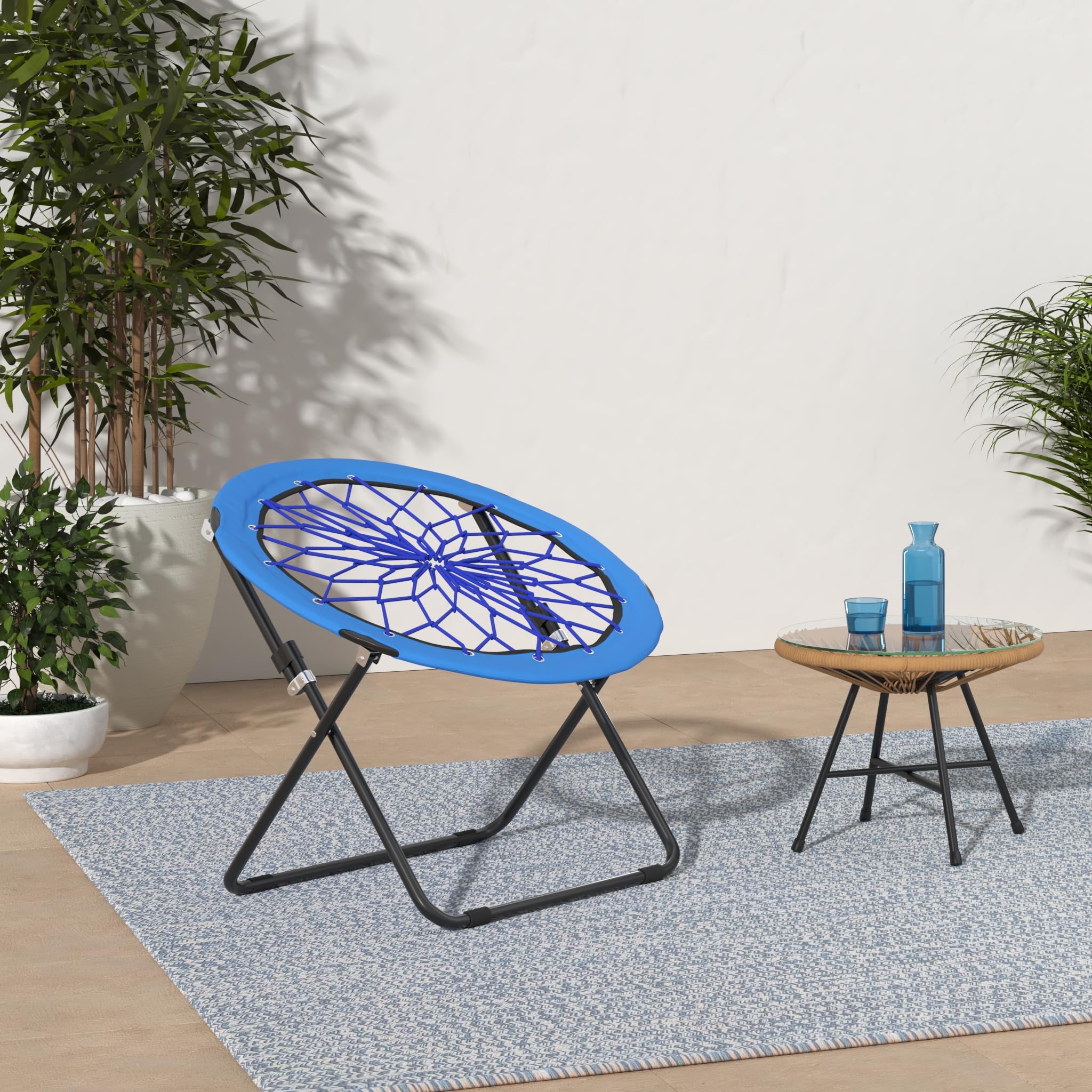 Ultimate Comfort Bungee Chair - Foldable Bouncy Web Chair for Indoor/Outdoor Relaxation - Versatile Spider Trampoline Chair for Bedroom, Patio, Camping & Dorm Room - Fun Circle Design for Kids & Adults