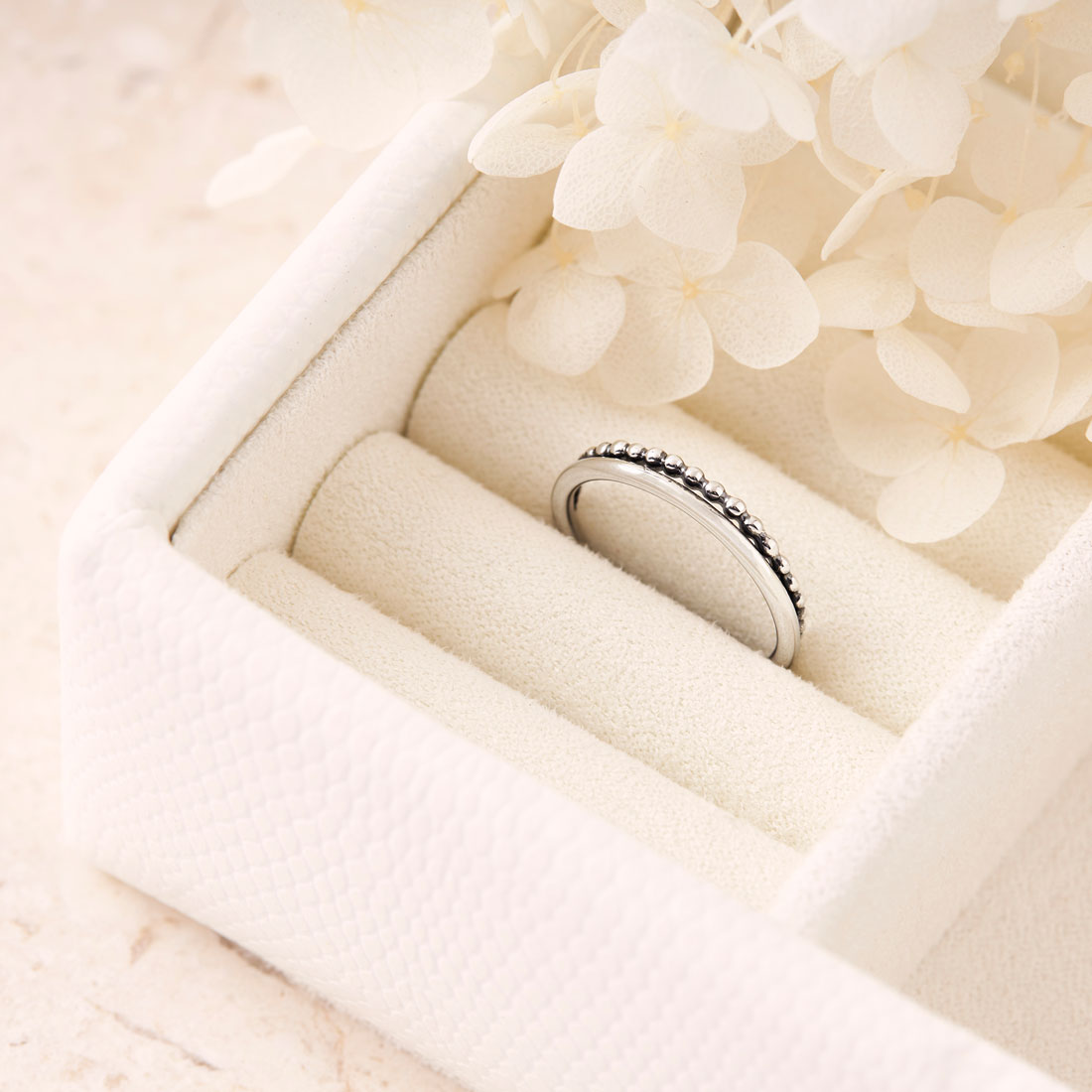 Elegant Tapered Beaded Ring for Women - Dainty Stackable Gold or Silver Jewelry - Perfect for Everyday Wear, Gifts & Special Occasions