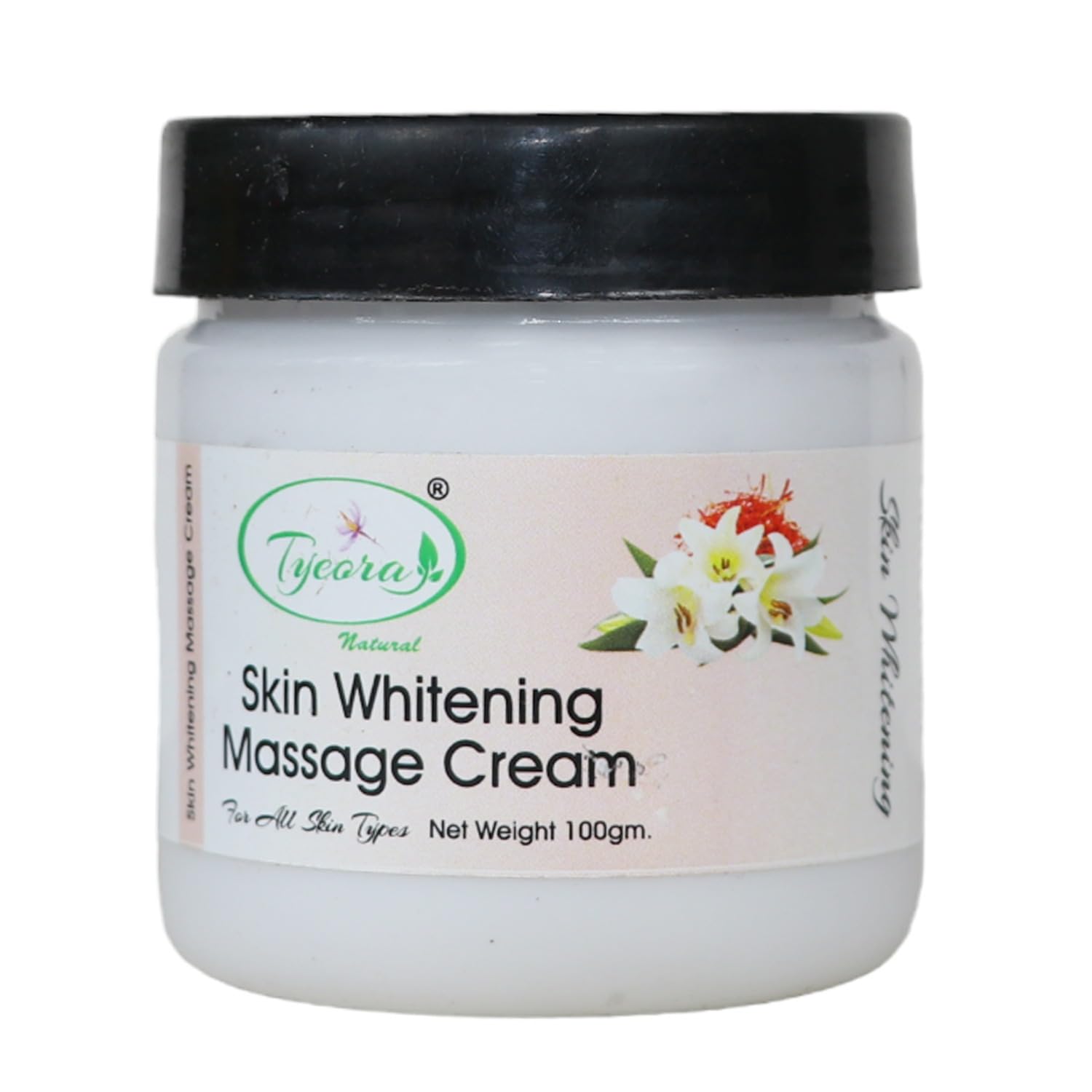 Tyeora Natural Skin Whitening Massage Cream - Brightening Face & Body Cream for All Skin Types | 100g | Perfect for Daily Skincare Routine & Spa Treatments