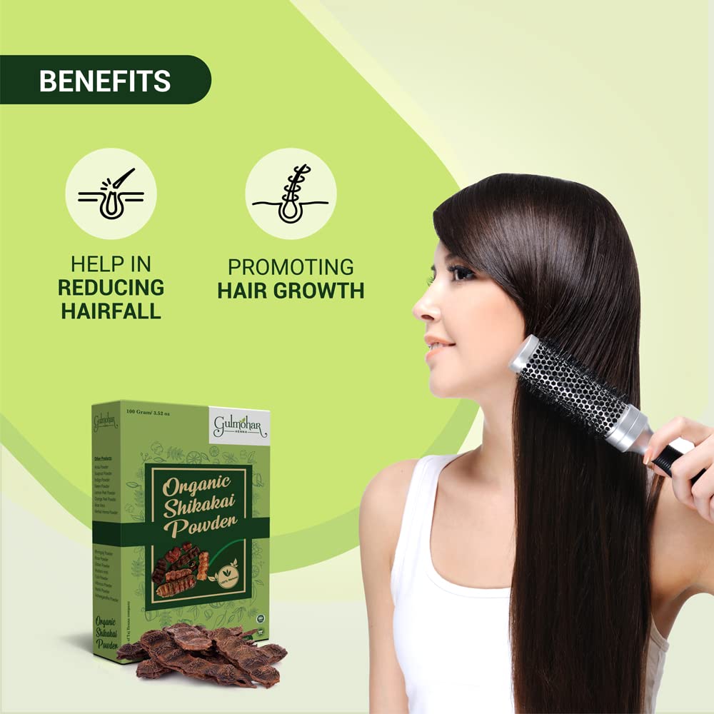 Organic Shikakai Powder for Hair Growth & Scalp Care - 100% Natural Ayurvedic Hair Treatment (Pack of 2 x 200g) - Perfect for DIY Hair Masks & Herbal Hair Wash at Home