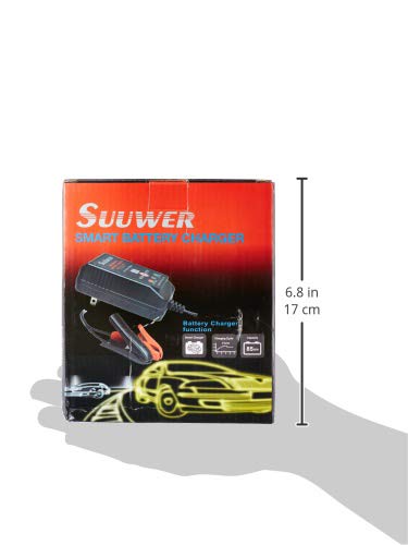 1.5-Amp 8V/12V Fully-Automatic Smart Battery Charger & Maintainer for Motorcycle, Golf Cart, Car, Lawn Mower - Ideal for Winter Storage & Seasonal Vehicle Maintenance