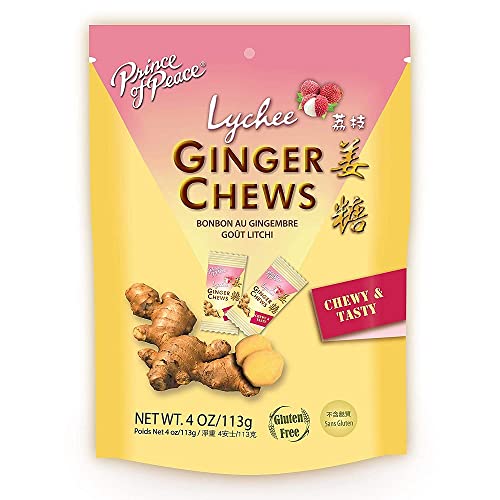 Z. Emma Original Ginger Chews Candy 4oz - Natural Sweet & Spicy Chewy Candy for Morning Sickness & Nausea Relief - Lychee Flavor (1 Pack) | Perfect for Pregnancy, Travel & Digestive Comfort
