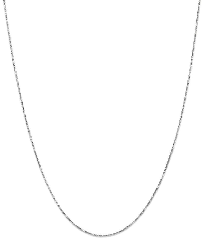 14K Solid White Gold 0.85mm Spiga Wheat Link Chain Necklace for Women | Dainty Delicate Jewelry Gift | Perfect for Everyday Wear, Date Nights & Special Occasions