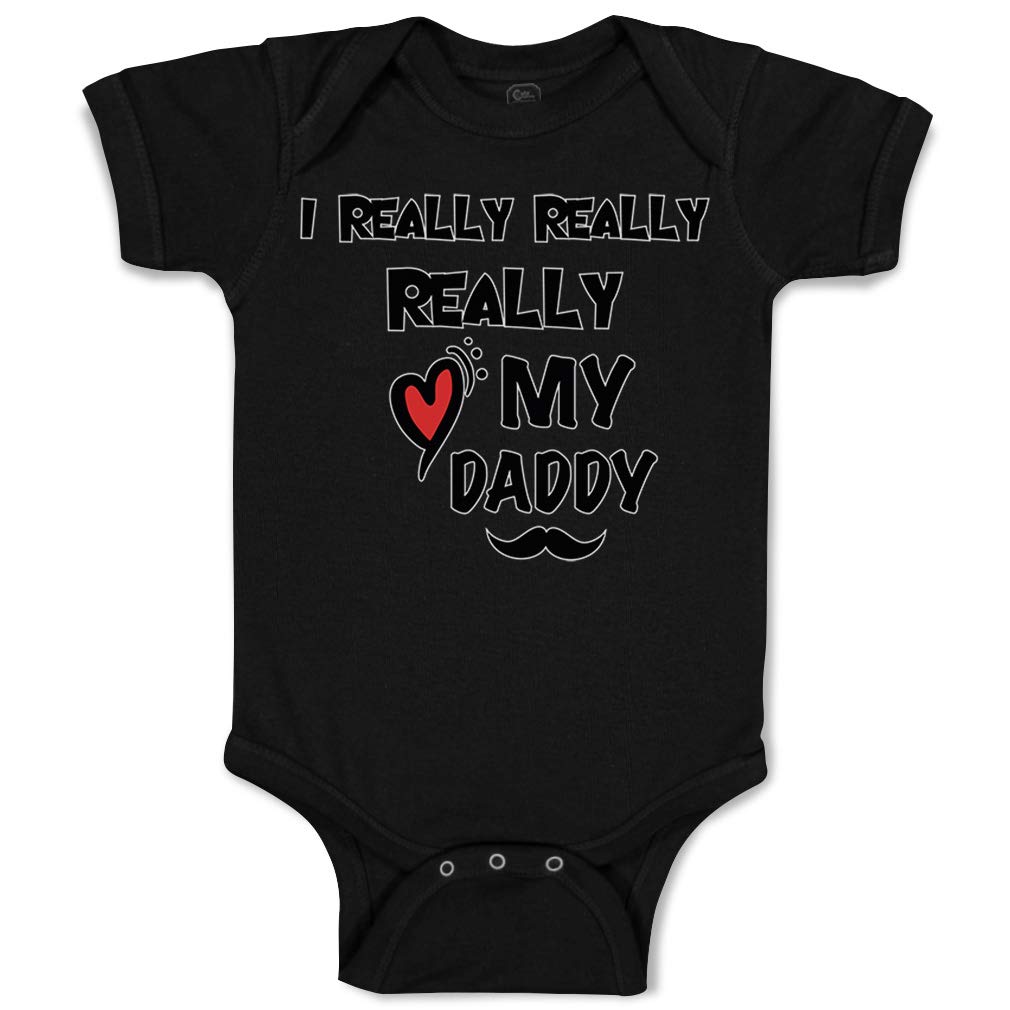 Custom Baby Bodysuit - I Really Love My Daddy - Cute Father's Day Outfit for Boys & Girls - Perfect Gift for New Dads, Baby Showers & First Father's Day