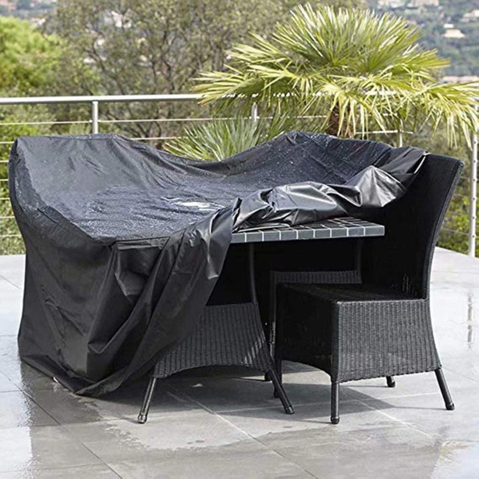 Waterproof & Windproof Outdoor Patio Furniture Covers Set for Table and Chairs - Heavy Duty 423D Oxford Fabric, Tear-Resistant Rectangular Table Cover - Perfect for Backyard, Garden, and Poolside Protection