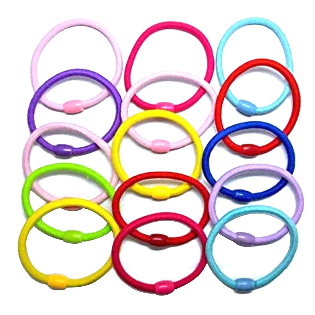 100pcs Multicolor Rose Petal Hair Elastics - Soft Ponytail Holders & Hair Bands for Women & Girls (Perfect for School, Work, Parties & Everyday Use)