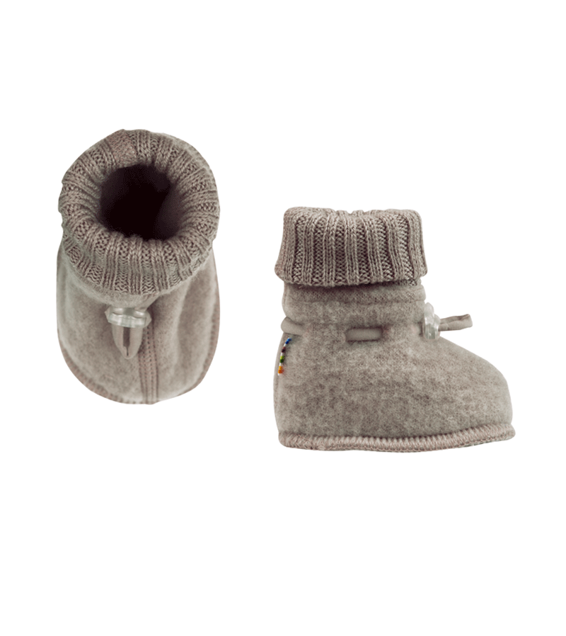 Joha Soft Wool Booties for Women - Cozy Oatmeal Winter Slippers for Home & Outdoor Use - Warm House Shoes for Cold Weather Comfort