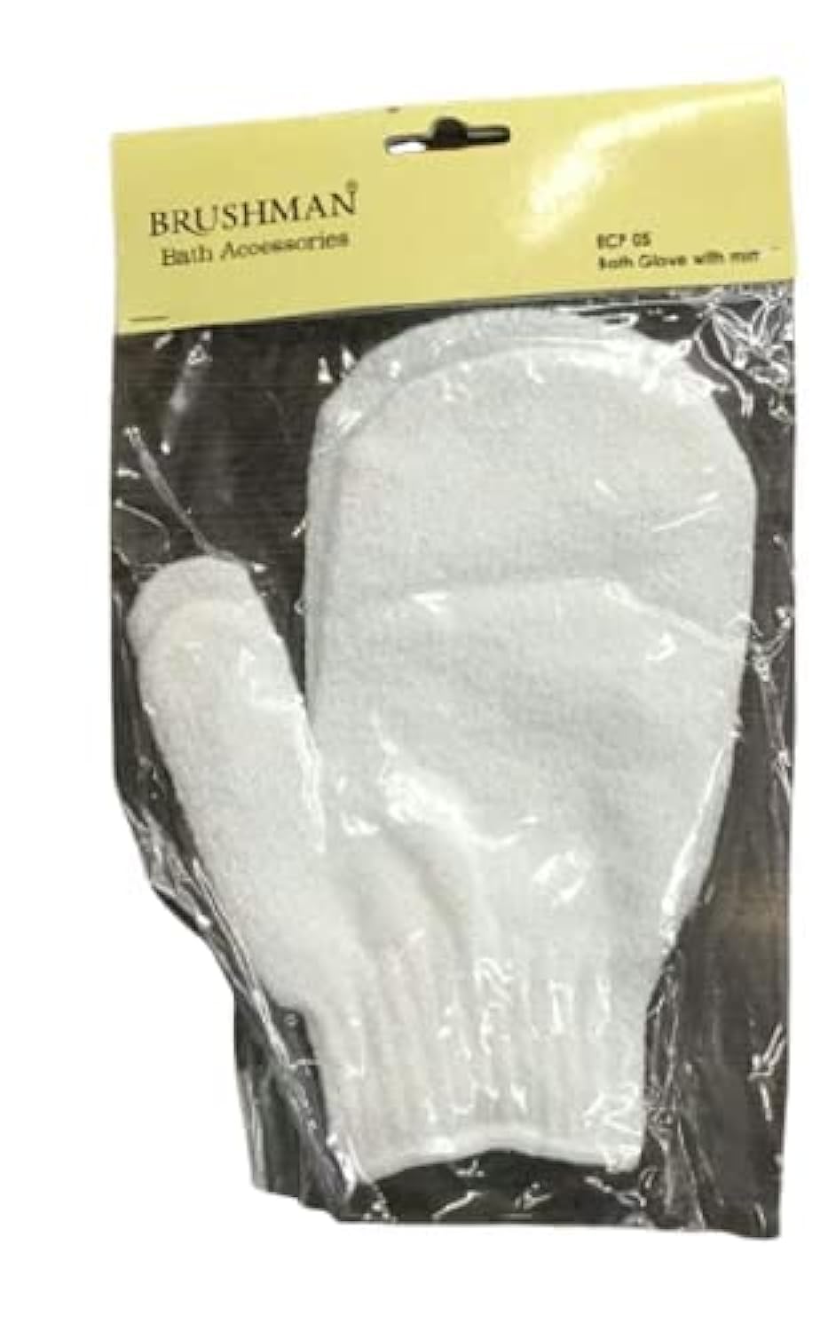 BRUSHMAN Exfoliating Bath Gloves for Shower & Spa - Dual Texture Body Scrub Mitt for Dead Skin Removal, Massage & Smooth Skin (White) - Perfect for Home Spa, Self Care & Gift Ideas