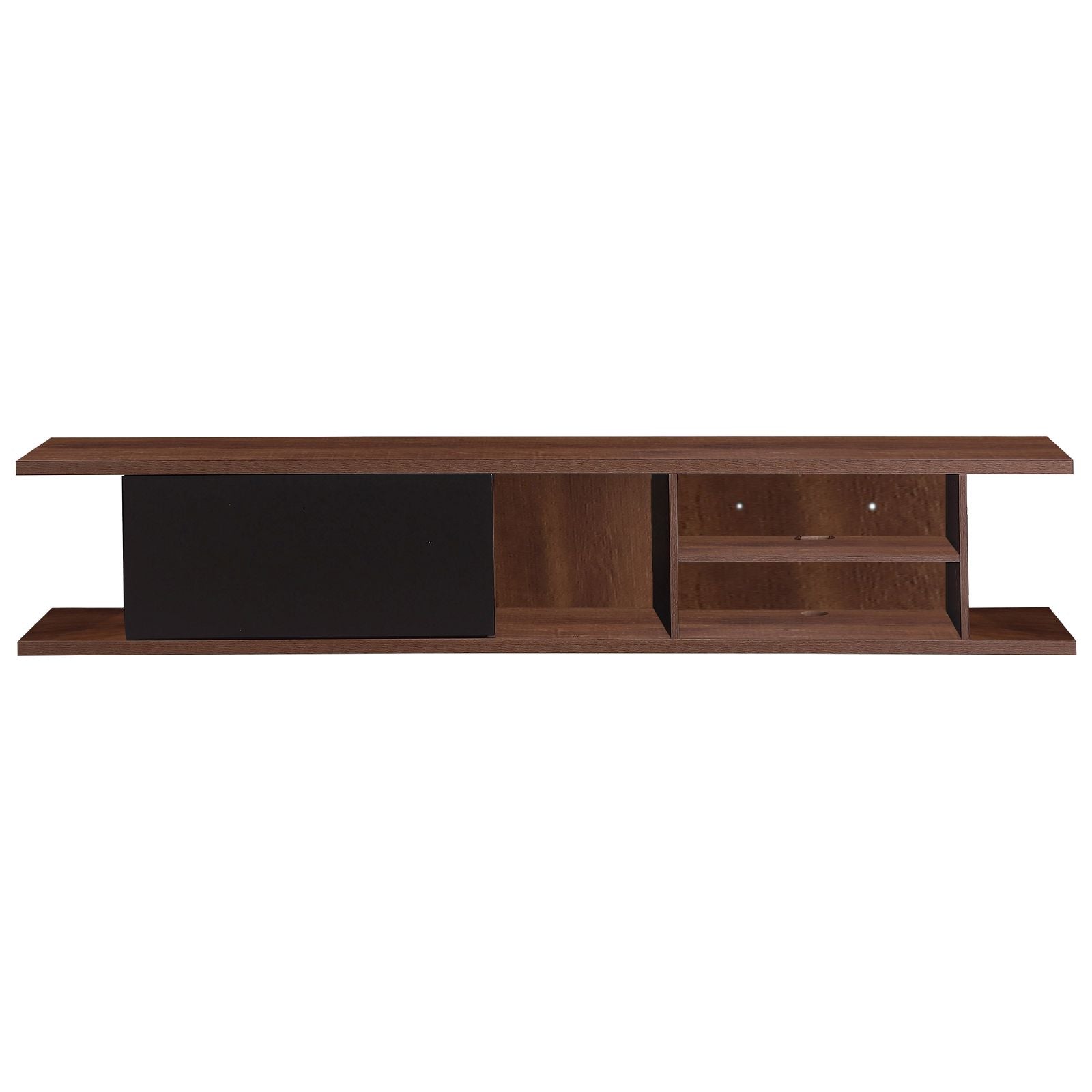 Auldrin 200cm Floating TV Stand Entertainment Center, Wall Mounted TV Console with Storage Shelf - Dark Oak Wood Modern Design by Tauris - Perfect for Living Room, Bedroom & Home Theater Setup