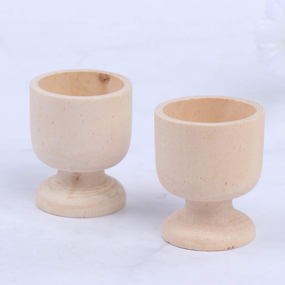 BESPORTBLE 6-Piece Wooden Egg Holder Set - Mini Cup Shape Egg Stand Tray for Kitchen, Easter Decor, and Breakfast Serving - Perfect for Easter Gifts, Table Display, and Farmhouse Style Dining