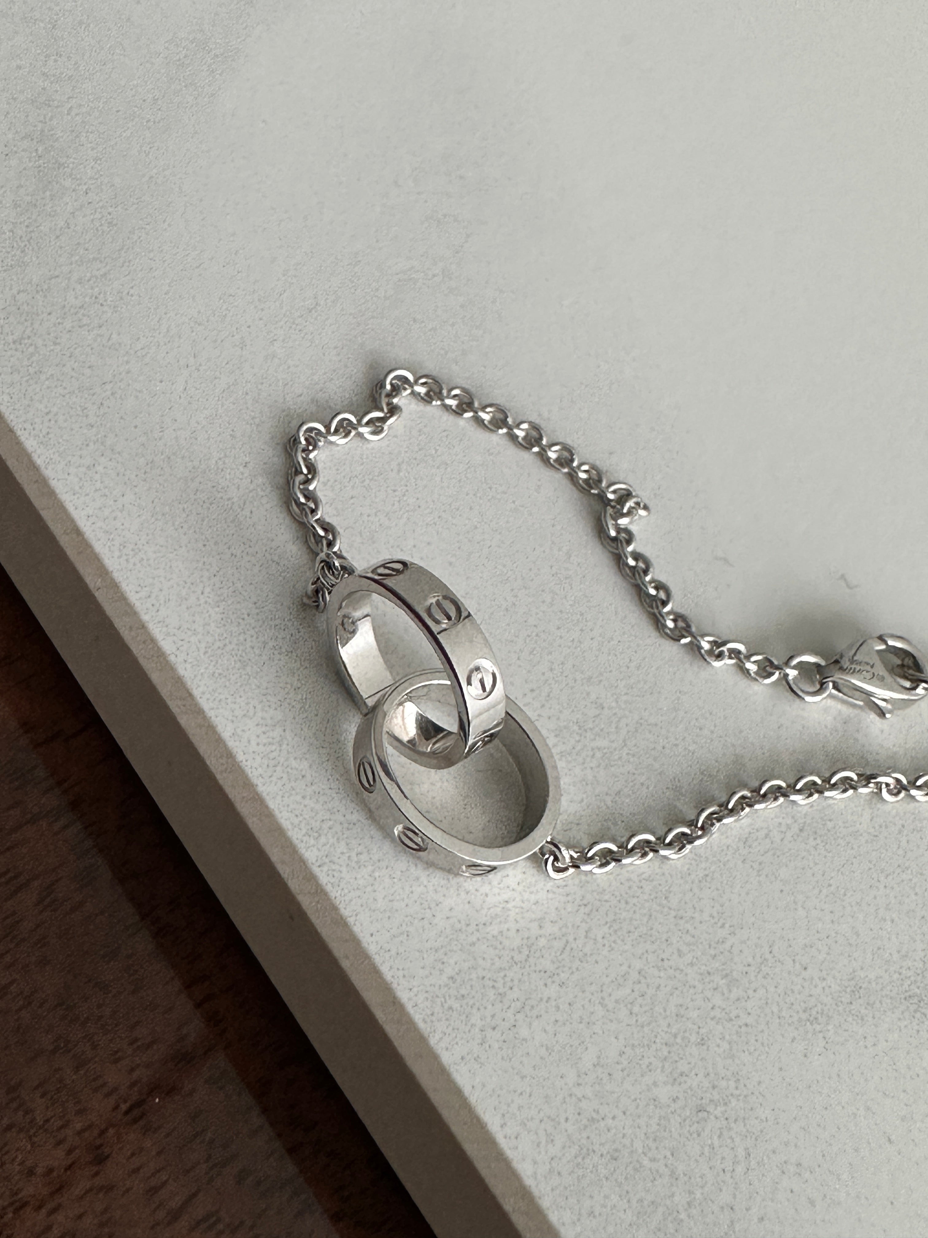Cartier 18K White Gold Love Bracelet - Interlocking Design for Women, XS/S Size - Perfect for Anniversary Gifts & Special Occasions
